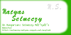 matyas selmeczy business card